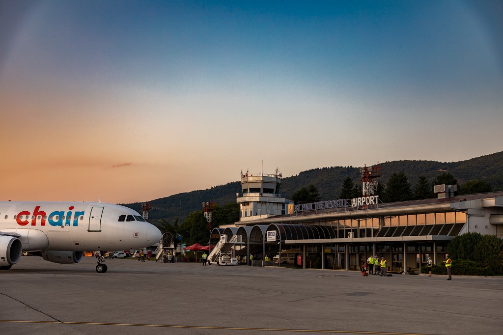 Ohrid St. Paul the Apostle Airport at sunset